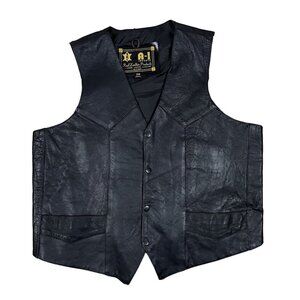 A-1 Imports Leather Biker Motorcycle Vest Size 48
